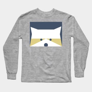 Peek-a-Boo Raccoon in Navy and Gold Long Sleeve T-Shirt